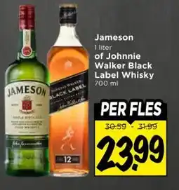 Vomar Voordeelmarkt Jameson of Johnnie Walker Black Label Whisky aanbieding