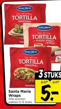 Vomar Voordeelmarkt Santa Maria Wraps aanbieding