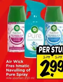 Vomar Voordeelmarkt Air Wick Fres hmatic Navulling of Pure Spray aanbieding