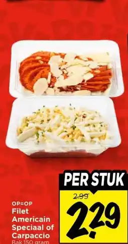 Vomar Voordeelmarkt Filet Americain Speciaal of Carpaccio aanbieding