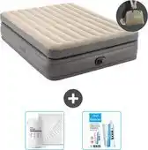 Bol.com Intex Luchtbed - 2-Persoons - 152 x 203 x 51 cm - Grijs - Inclusief pomp - Hoeslaken en Reparatieset aanbieding