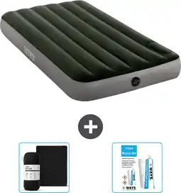 Bol.com Intex Luchtbed - 1-Persoons - 99 x 191 x 25 cm - Groen - Inclusief Hoeslaken en Reparatieset aanbieding