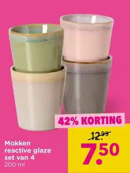 Xenos Mokken reactive glaze set van 4 aanbieding
