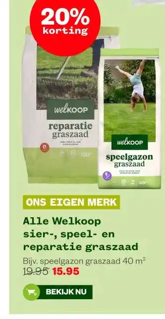 Welkoop Alle Welkoop sier-, speel- en reparatie graszaad aanbieding