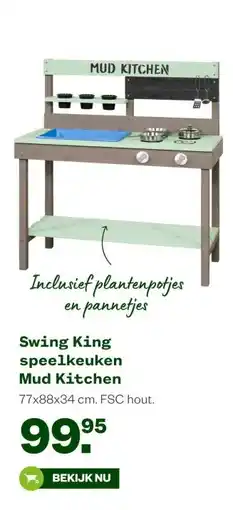 Welkoop Swing King speelkeuken Mud Kitchen aanbieding