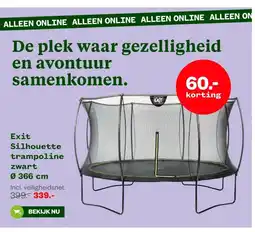 Welkoop Exit Silhouette trampoline zwart Ø 366 cm aanbieding