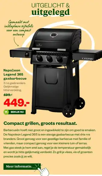 Welkoop Napoleon Legend 365 gasbarbecue aanbieding