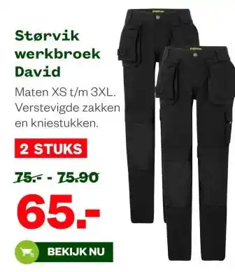 Welkoop Størvik werkbroek David aanbieding
