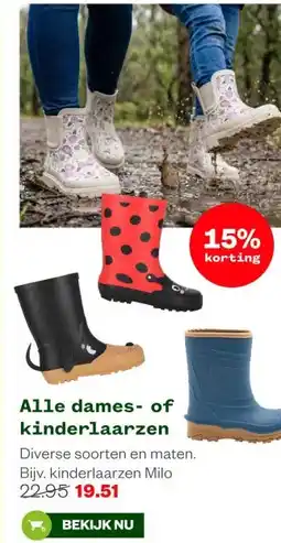 Welkoop Alle dames- of kinderlaarzen aanbieding