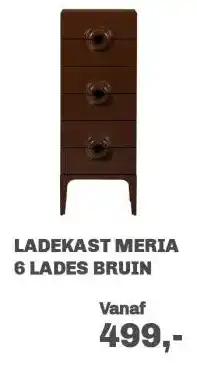 Trendhopper Ladekast Meria 6 lades Bruin aanbieding