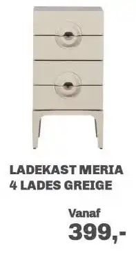 Trendhopper Ladekast Meria 4 lades Greige aanbieding