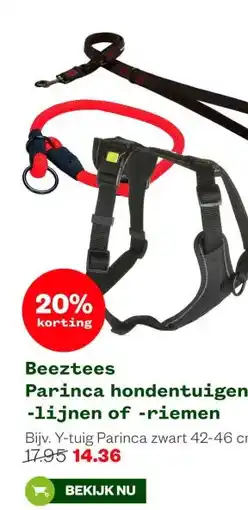 Welkoop Beeztees Parinca hondentuigen, -lijnen of -riemen aanbieding