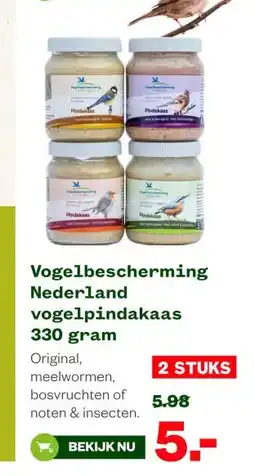 Welkoop Vogelbescherming Nederland vogelpindakaas 330 gram aanbieding