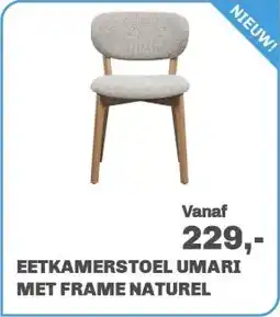 Trendhopper Eetkamerstoel Umari met frame Naturel aanbieding