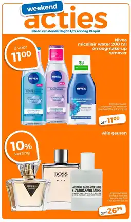 Trekpleister Nivea micellair water 200 ml en oogmake-up remover aanbieding