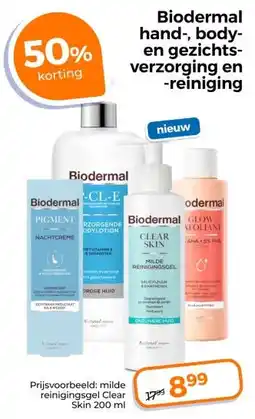 Trekpleister Biodermal hand-, body- en gezichts- verzorging en -reiniging aanbieding