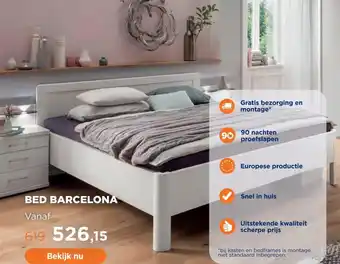 TotaalBED Bed Barcelona voorraad | 140 x 200 cm | Alpine wit aanbieding