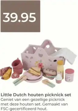 Prenatal Little Dutch houten picknick set aanbieding