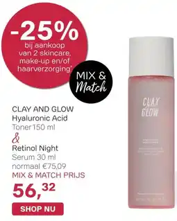 Pour Vous CLAY AND GLOW Hyaluronic Acid, Retinol Night aanbieding