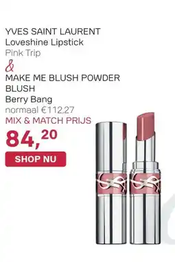 Pour Vous YVES SAINT LAURENT Loveshine Lipstick, MAKE ME BLUSH POWDER BLUSH Berry Bang aanbieding