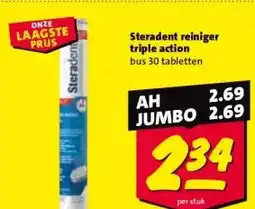 Nettorama Steradent reiniger triple action bus 30 tabletten aanbieding