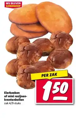 Nettorama Eierkoeken of mini rozijnen- krentenbollen aanbieding
