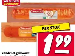 Nettorama Zandvliet grillworst naturel of kaas, aanbieding