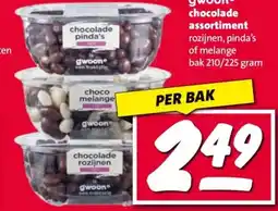 Nettorama gwoonº chocolade assortiment rozijnen, pinda's aanbieding