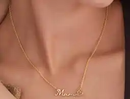 Lucardi Zilveren goldplated naamketting voor dames aanbieding