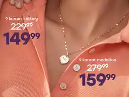 Lucardi 9 karaat basisketting met fantasie schakels aanbieding