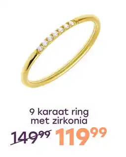 Lucardi 9 karaat rijring met zirkonia aanbieding