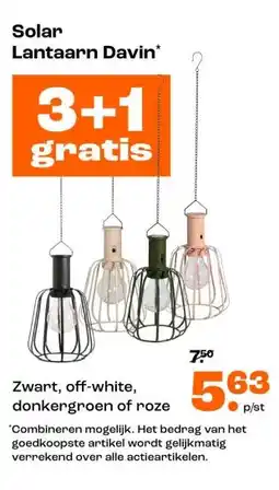 Kwantum Solar Lantaarn Davin aanbieding