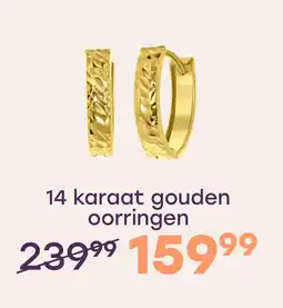 Lucardi 14Karaat geelgouden oorbellen ovaal bewerkt aanbieding