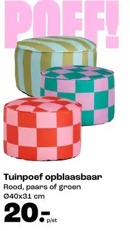 Kwantum Tuinpoef opblaasbaar aanbieding