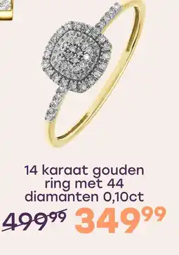 Lucardi 14 Karaat gouden ring diamant 0,10ct aanbieding