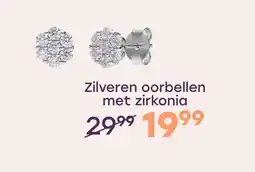 Lucardi Zilveren oorknoppen bloem met zirkonia voor dames aanbieding