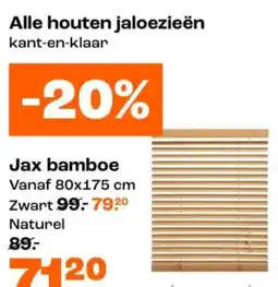 Kwantum Jax bamboe houten jaloezieën aanbieding