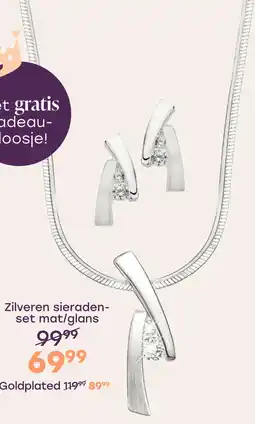 Lucardi Zilveren set mat/glans met zirkonia aanbieding