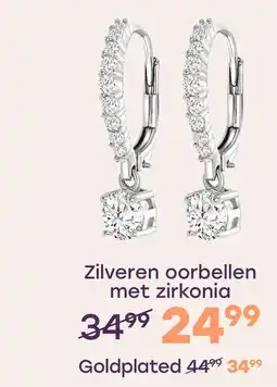 Lucardi Zilveren oorringen met zirkonia hanger voor dames aanbieding