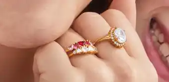 Stainless steel goldplated ring hart met zirkonia voor dames