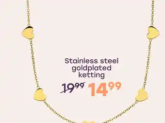 Stainless steel goldplated ketting harten