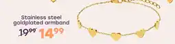 Lucardi Stainless steel goldplated armband harten aanbieding