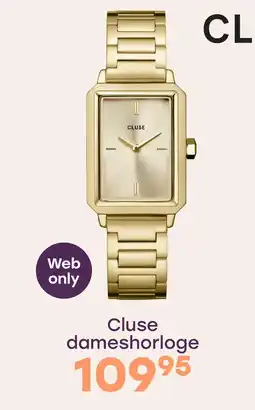 Lucardi CLUSE - Fluette stainless steel dameshorloge goudkleurig aanbieding