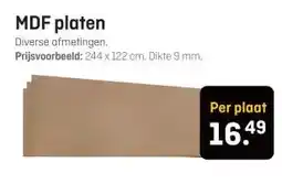 Hubo MDF platen aanbieding