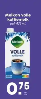 Coop Melkan volle koffiemelk aanbieding