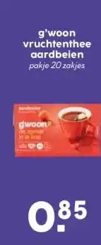 Coop g'woon vruchtenthee aardbeien aanbieding