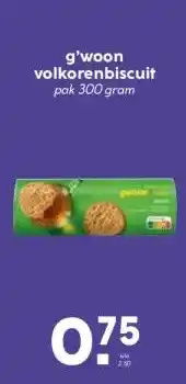 Coop g'woon volkorenbiscuit aanbieding
