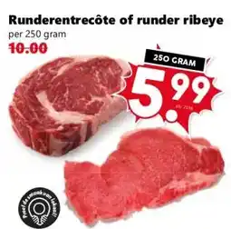 Coop Runderentrecôte of runder ribeye aanbieding
