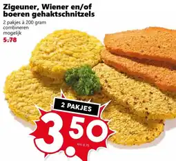 Coop Zigeuner, Wiener en/of boeren gehaktschnitzels aanbieding