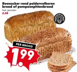 Coop Boonacker rond poldervolkoren brood of pompoenpittenbrood aanbieding